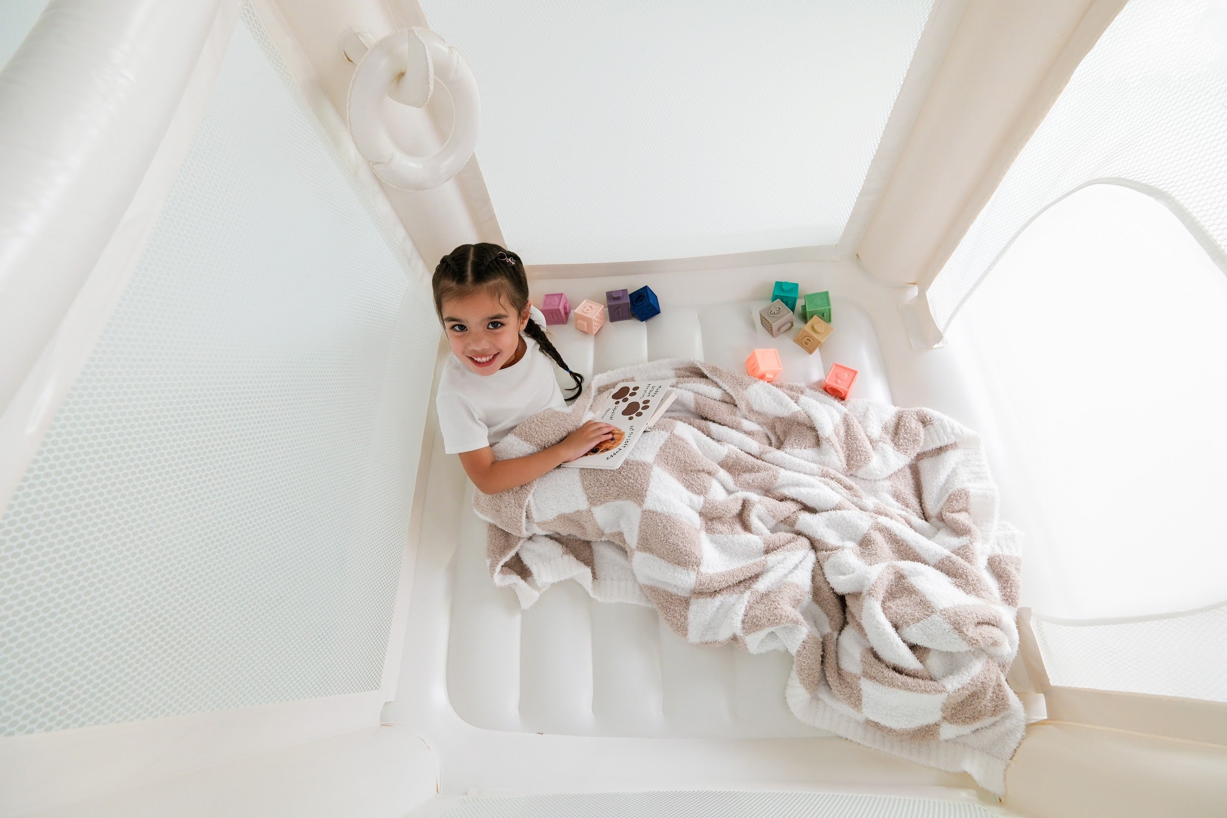 Top view of modular indoor play equipment – climbing frame and play gym for toddlers